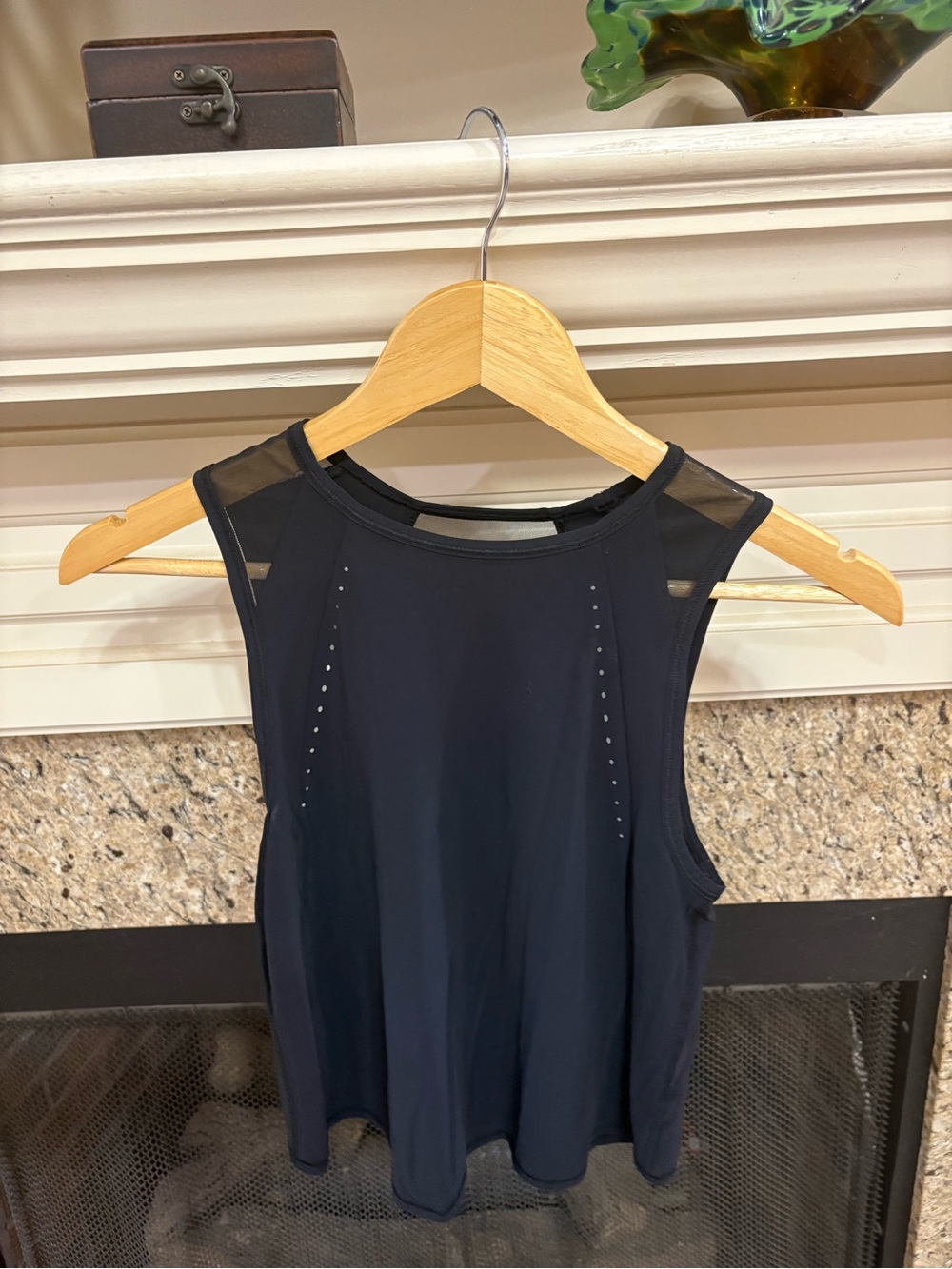 lululemon athletica Black Mesh-Shoulder Workout Tank